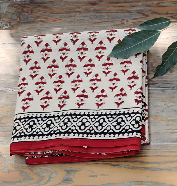 Handblock Print  Mul Cotton  Saree