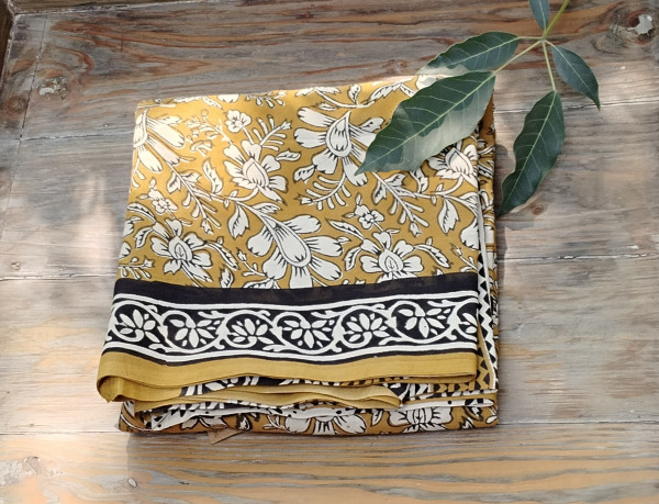 Handblock Print  Mul Cotton  Saree