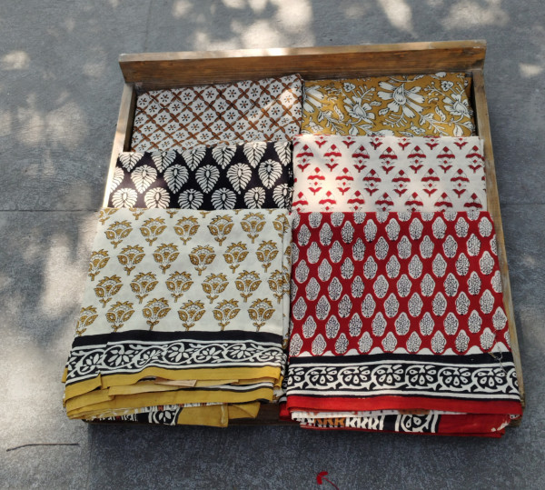 Handblock Print  Mul Cotton  Saree