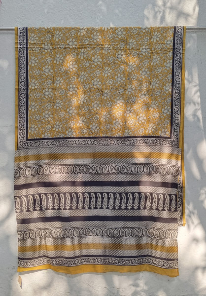 Handblock Print  Mul Cotton  Saree