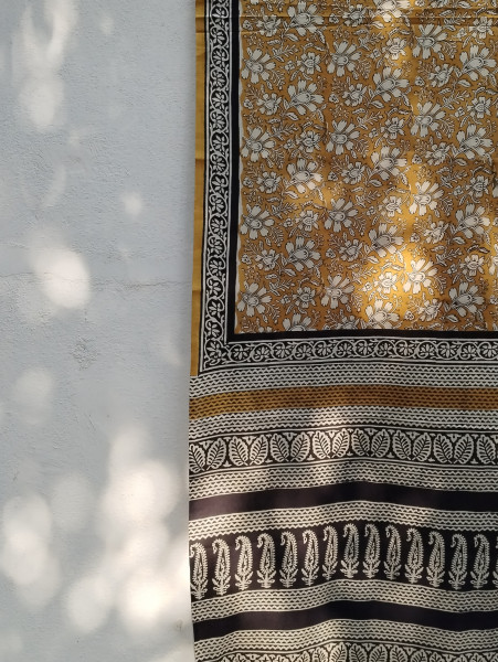 Handblock Print  Mul Cotton  Saree