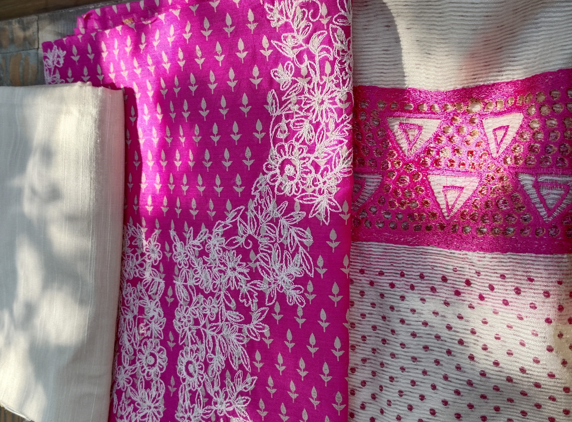 Chanderi Unstitched Dress Material
