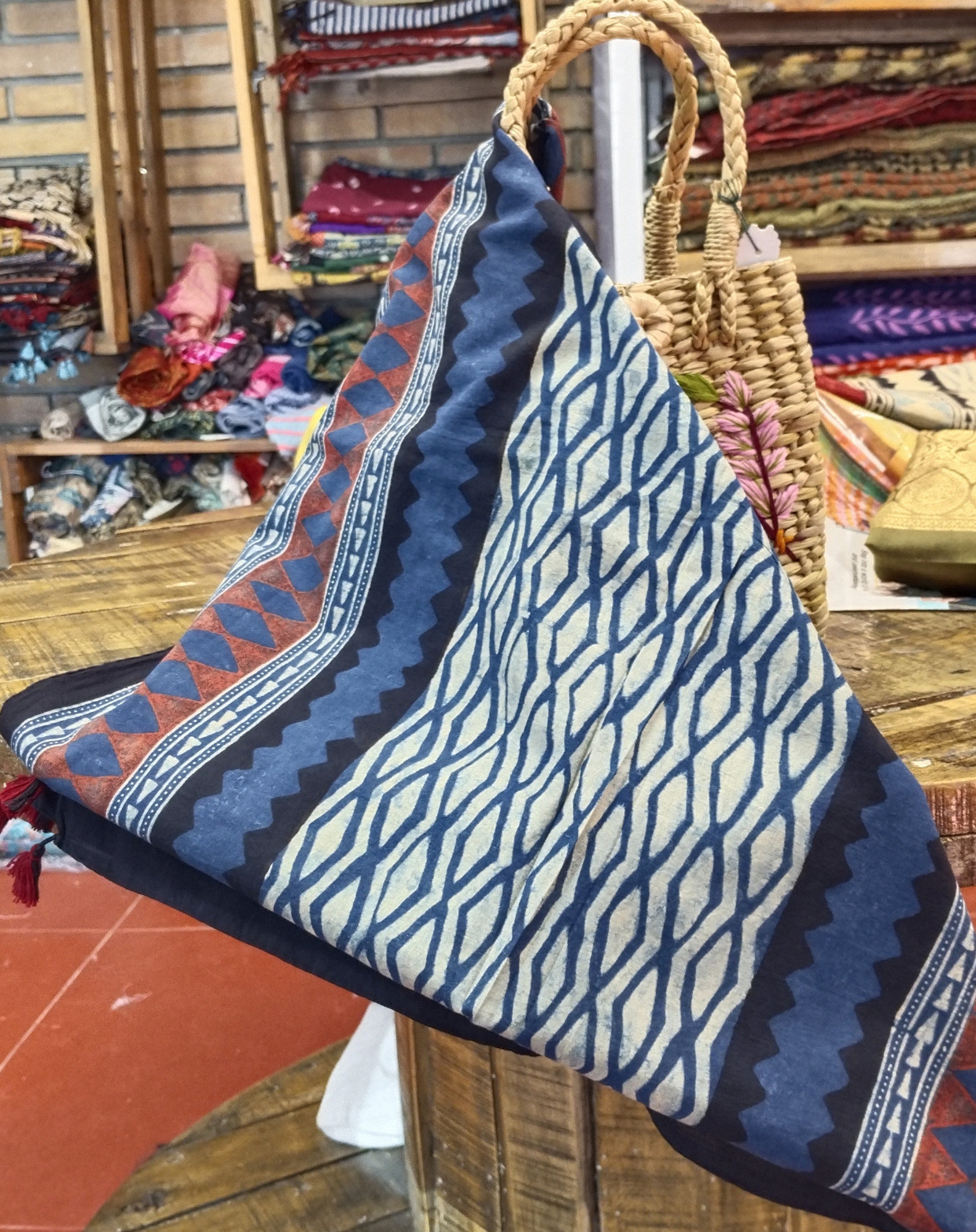 Ajakh Print Cotton Stole