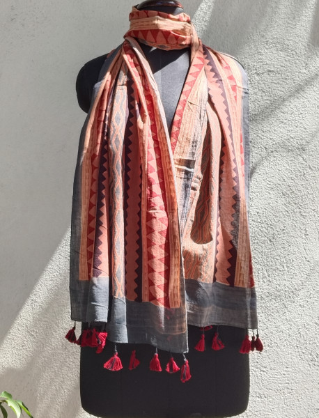 Ajakh Print Cotton  Stole
