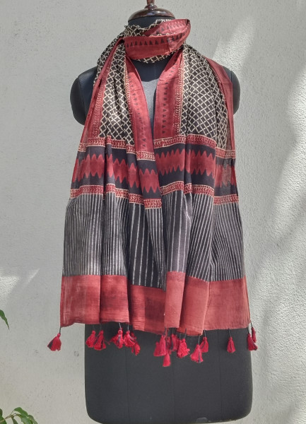 Ajakh Print Cotton  Stole