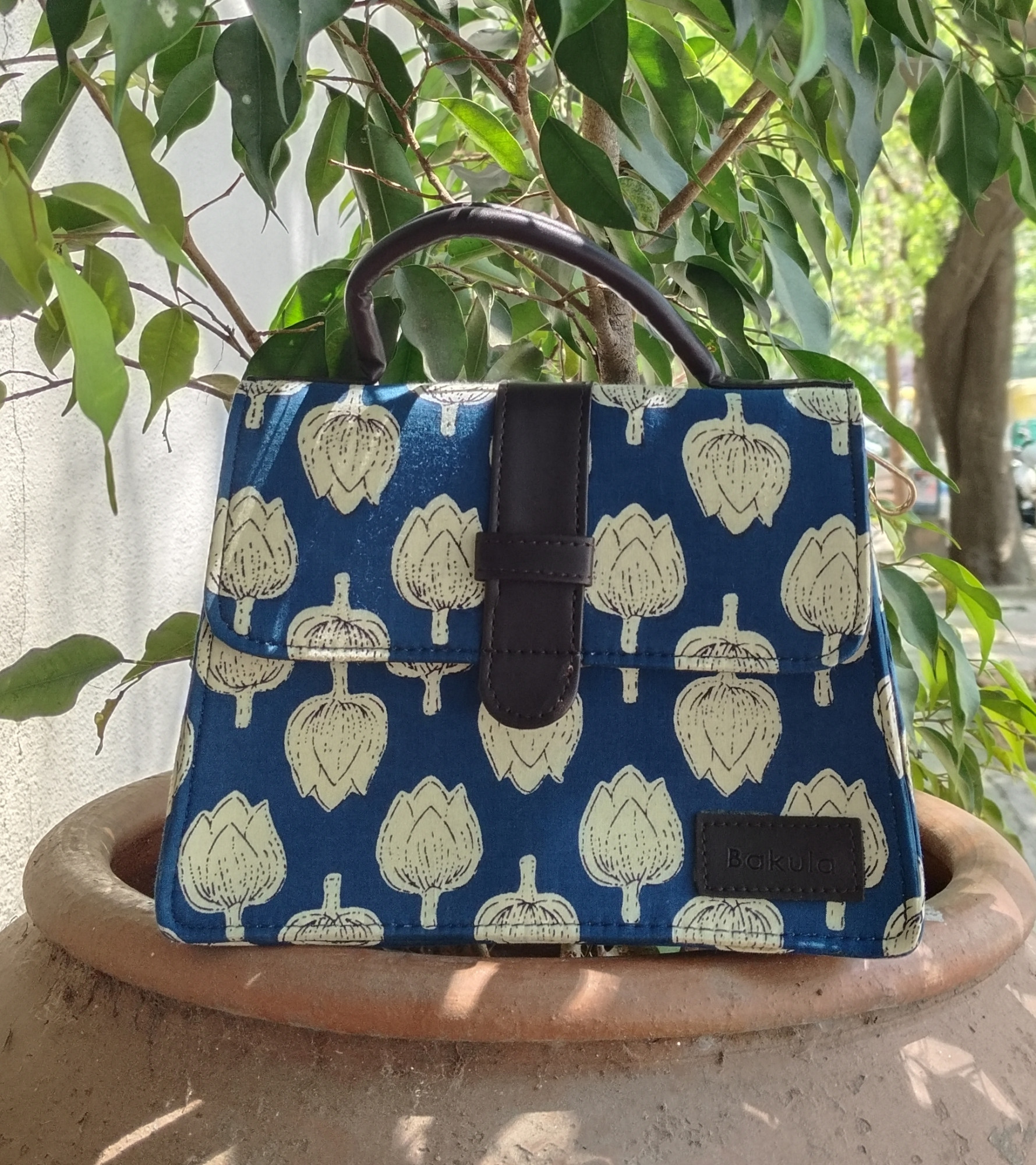 Fabric Box hand Bag