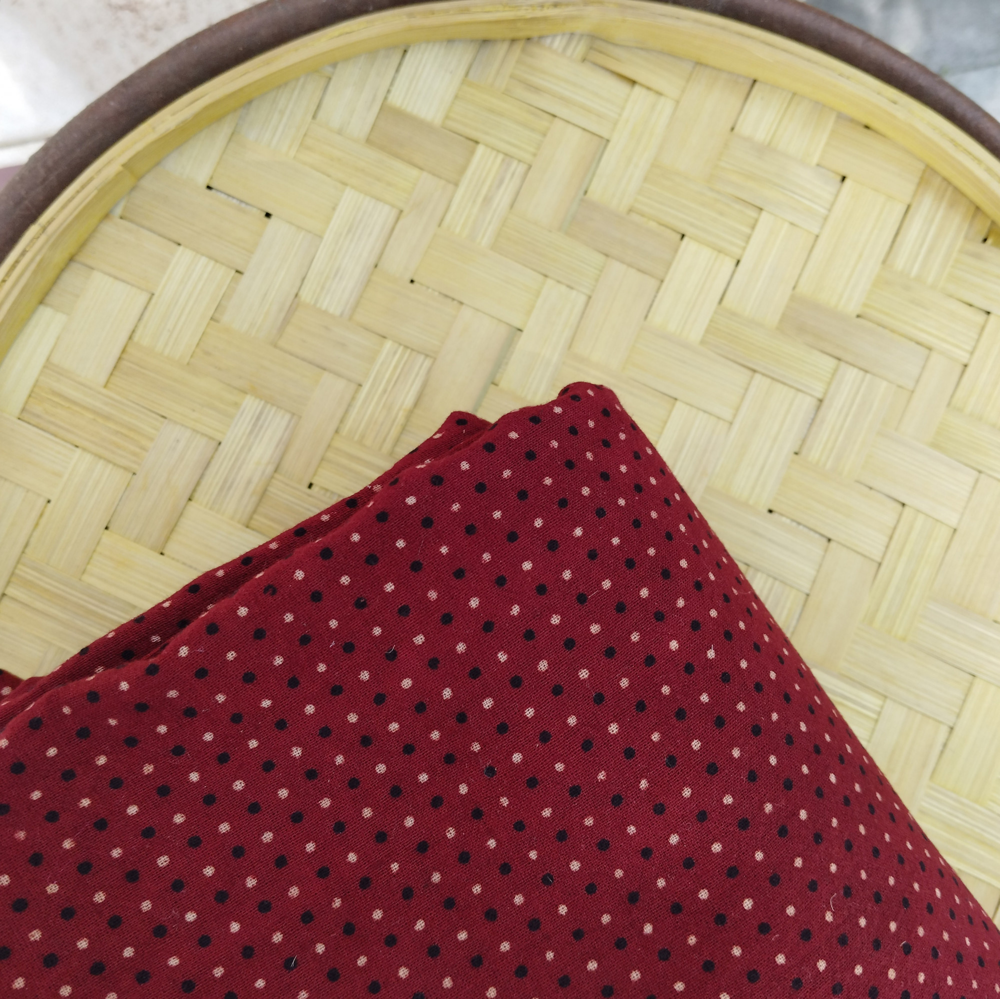 Dotted Print Unstitched Cotton Fabric