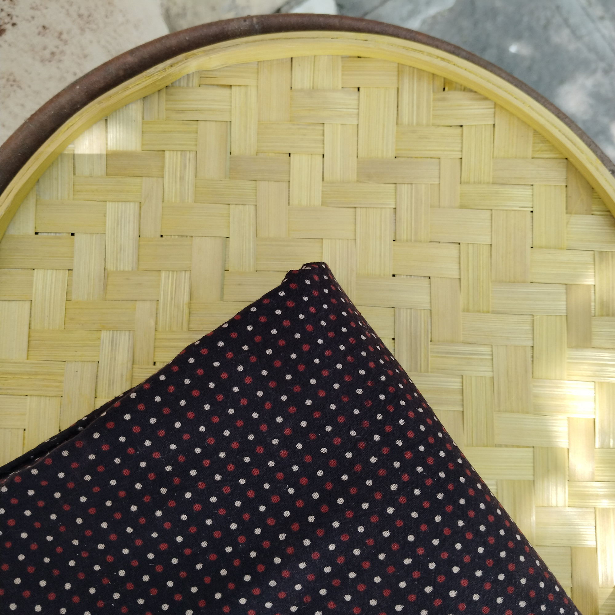 Dotted Print Unstitched Cotton Fabric