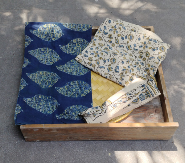 Ajrakh Handblock Cotton Unstitched Dress Material