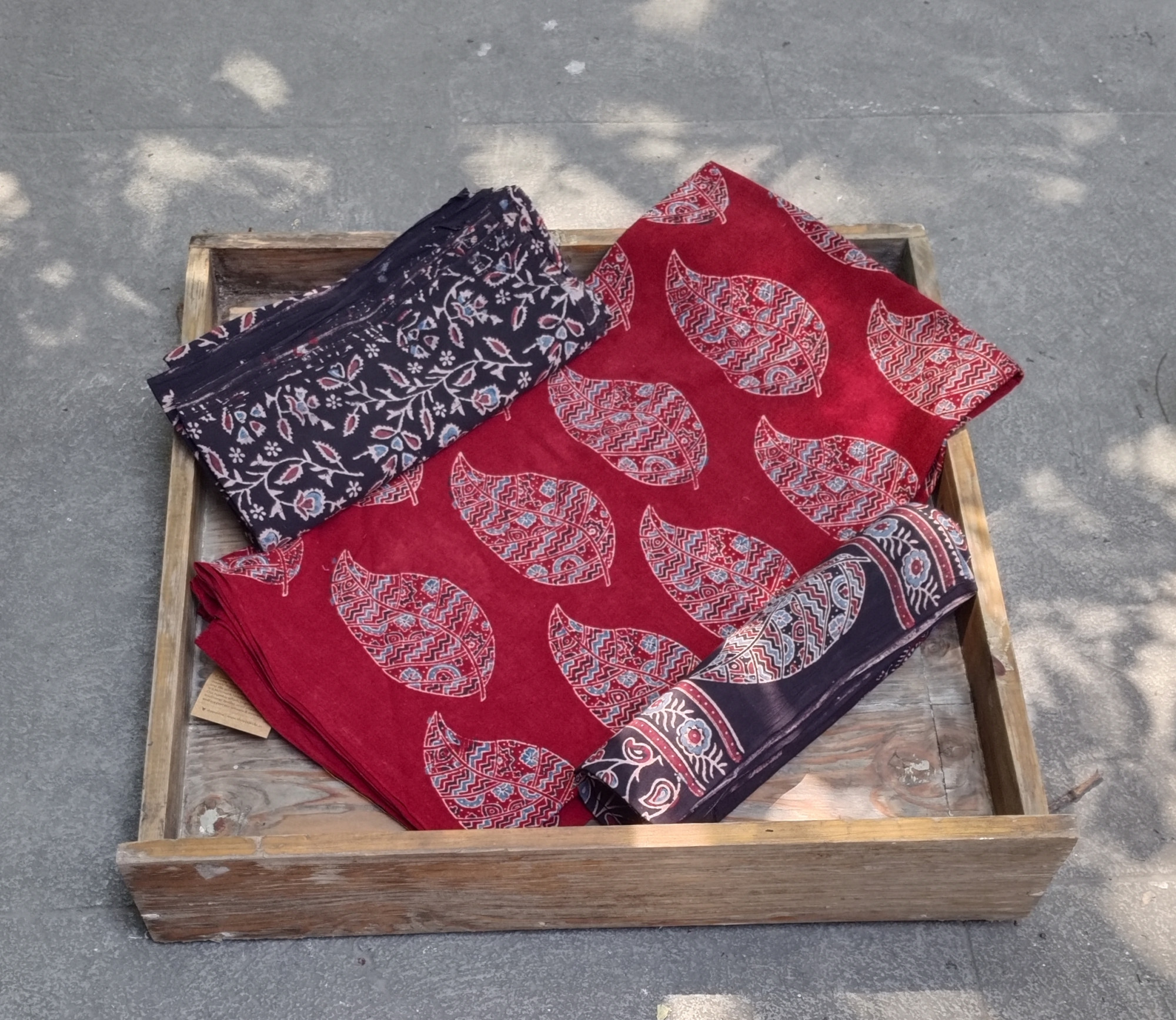 Ajrakh Handblock Cotton Unstitched Dress Material