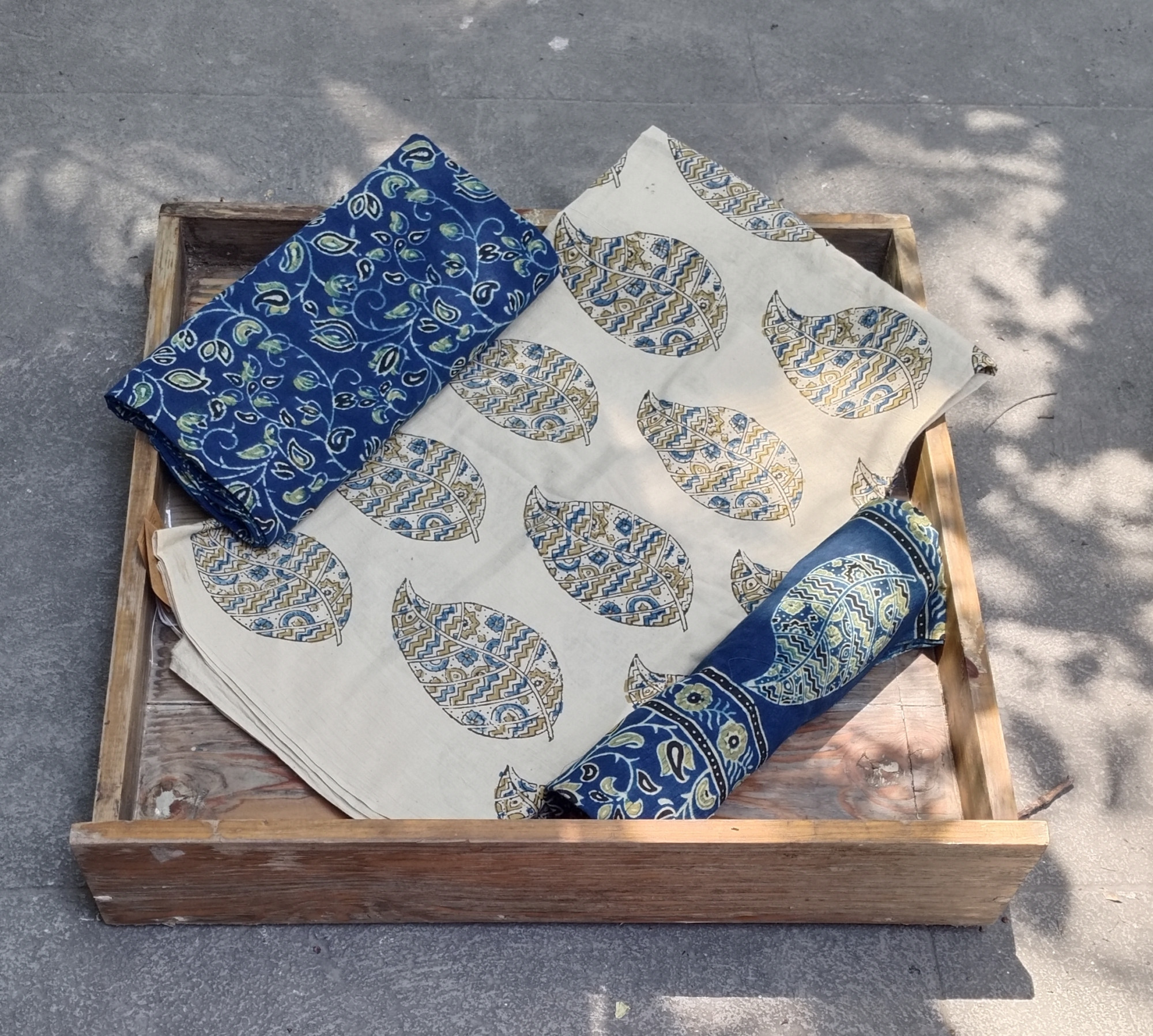 Ajrakh Handblock Cotton Unstitched Dress Material