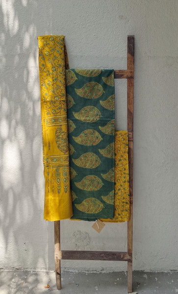 Ajrakh Handblock Cotton Unstitched Dress Material