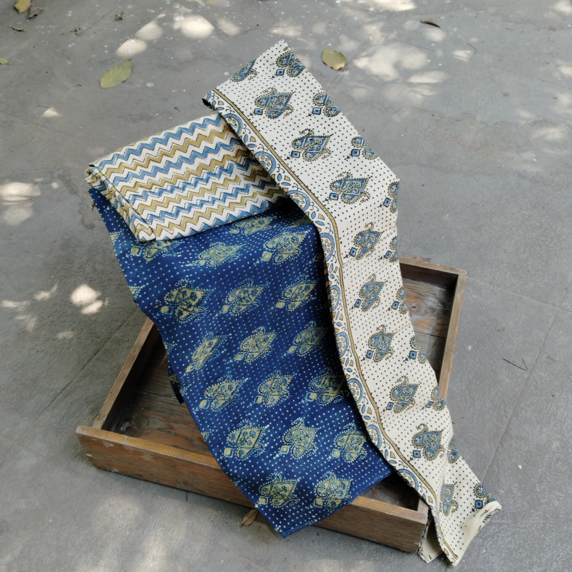 Ajrakh Handblock Cotton Unstitched Dress Material