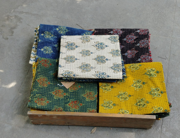 Ajrakh Handblock Cotton Unstitched Dress Material