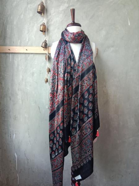 Modal Silk Block Print Dupatta