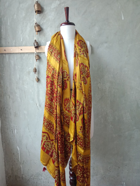 Modal Silk Block Print Dupatta