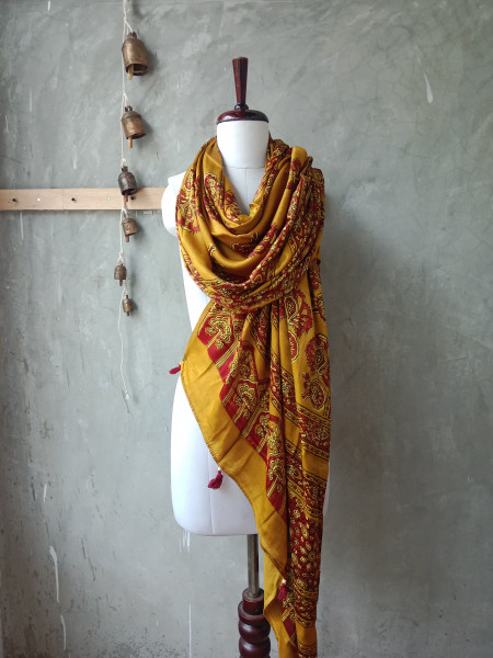 Modal Silk Block Print Dupatta