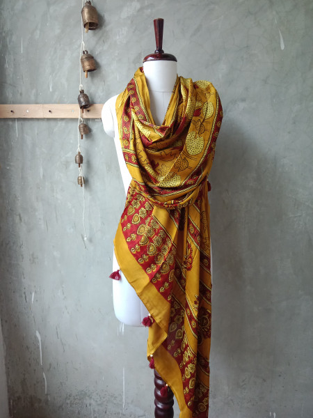Modal Silk Block Print Dupatta