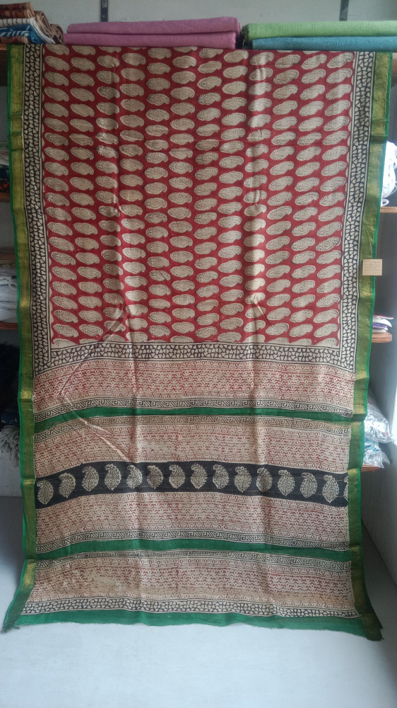 Image of Maheshwari Handblock saree