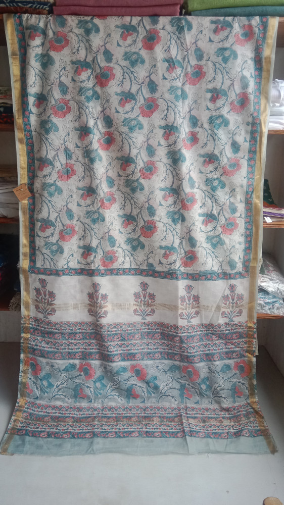 Image of Maheshwari Handblock saree