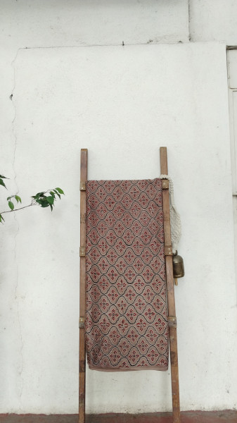 Modal Silk Ajrak Blockprint Fabric