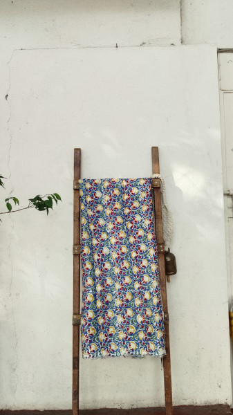 Modal Silk Ajrak Blockprint Fabric