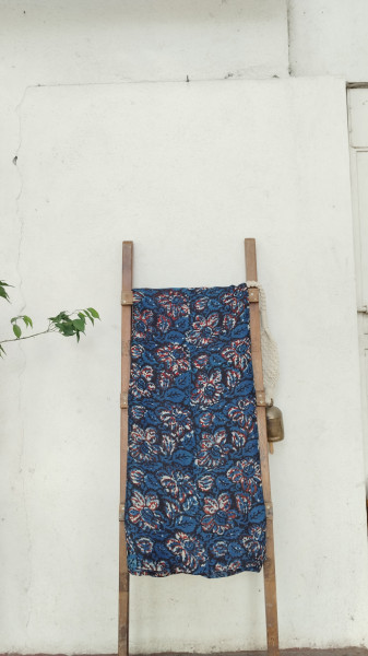 Modal Silk Ajrak Blockprint Fabric