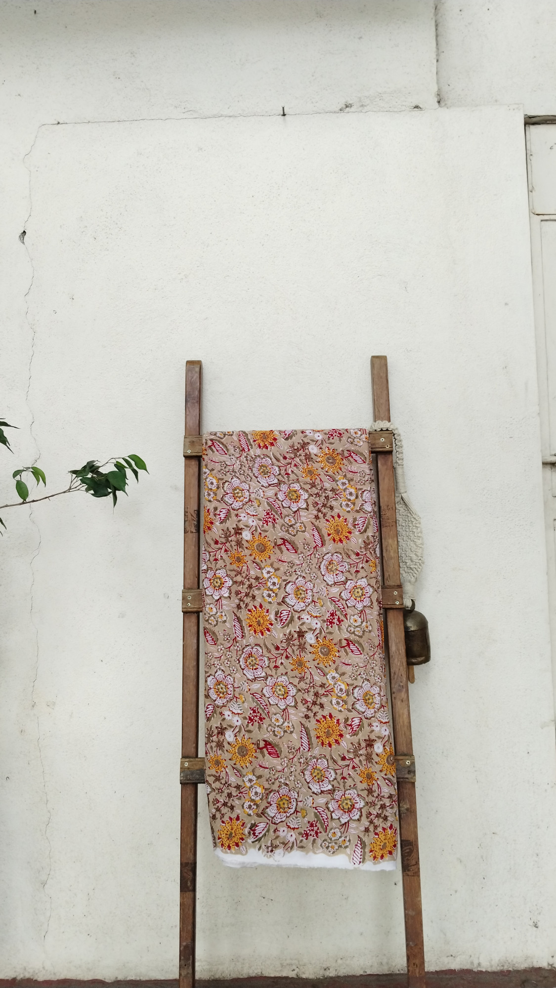 Modal Silk Ajrak Blockprint Fabric