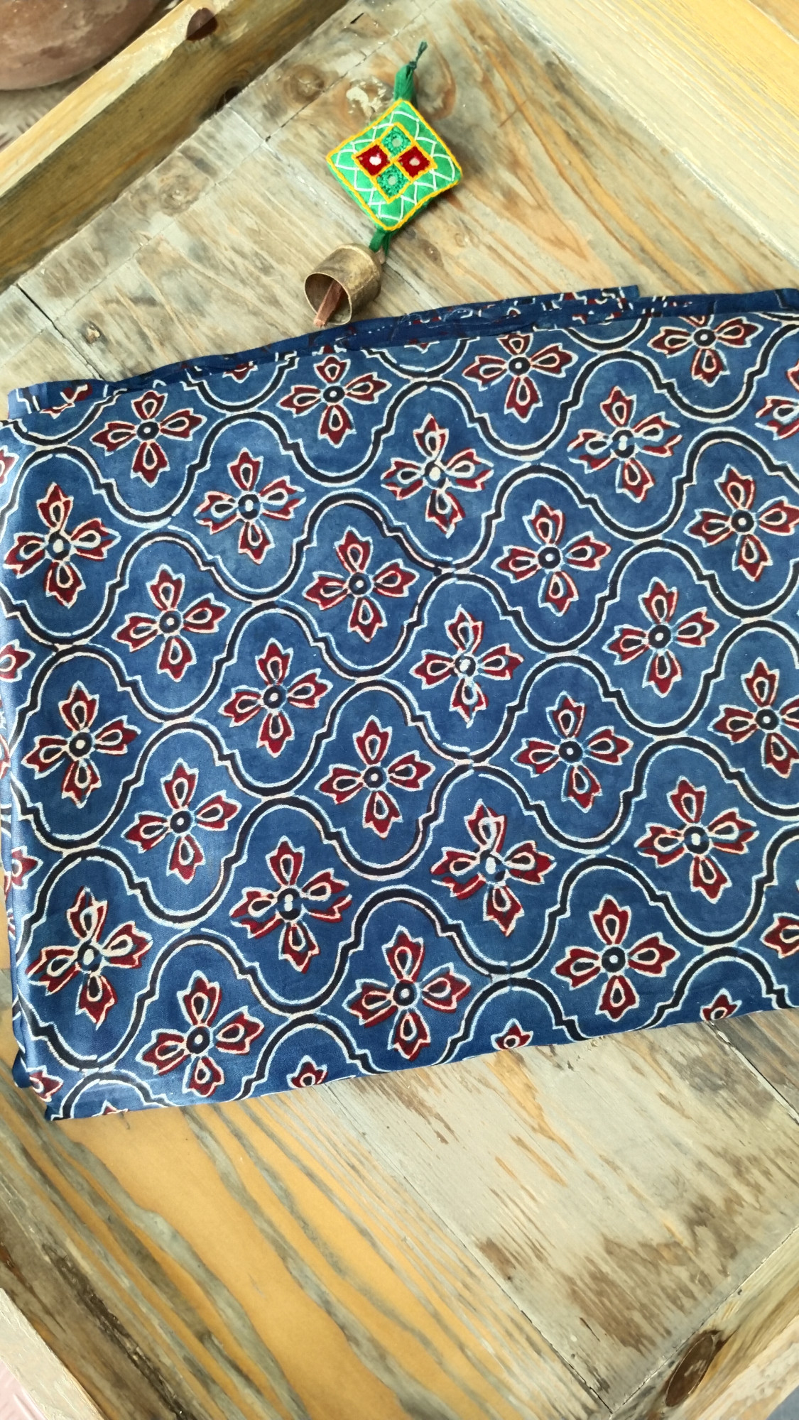 Modal Silk Ajrak Blockprint Fabric