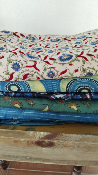 Modal Silk Ajrak Blockprint Fabric