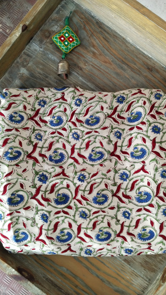 Modal Silk Ajrak Blockprint Fabric
