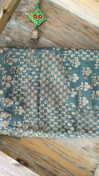 Modal Silk Ajrak Blockprint Fabric