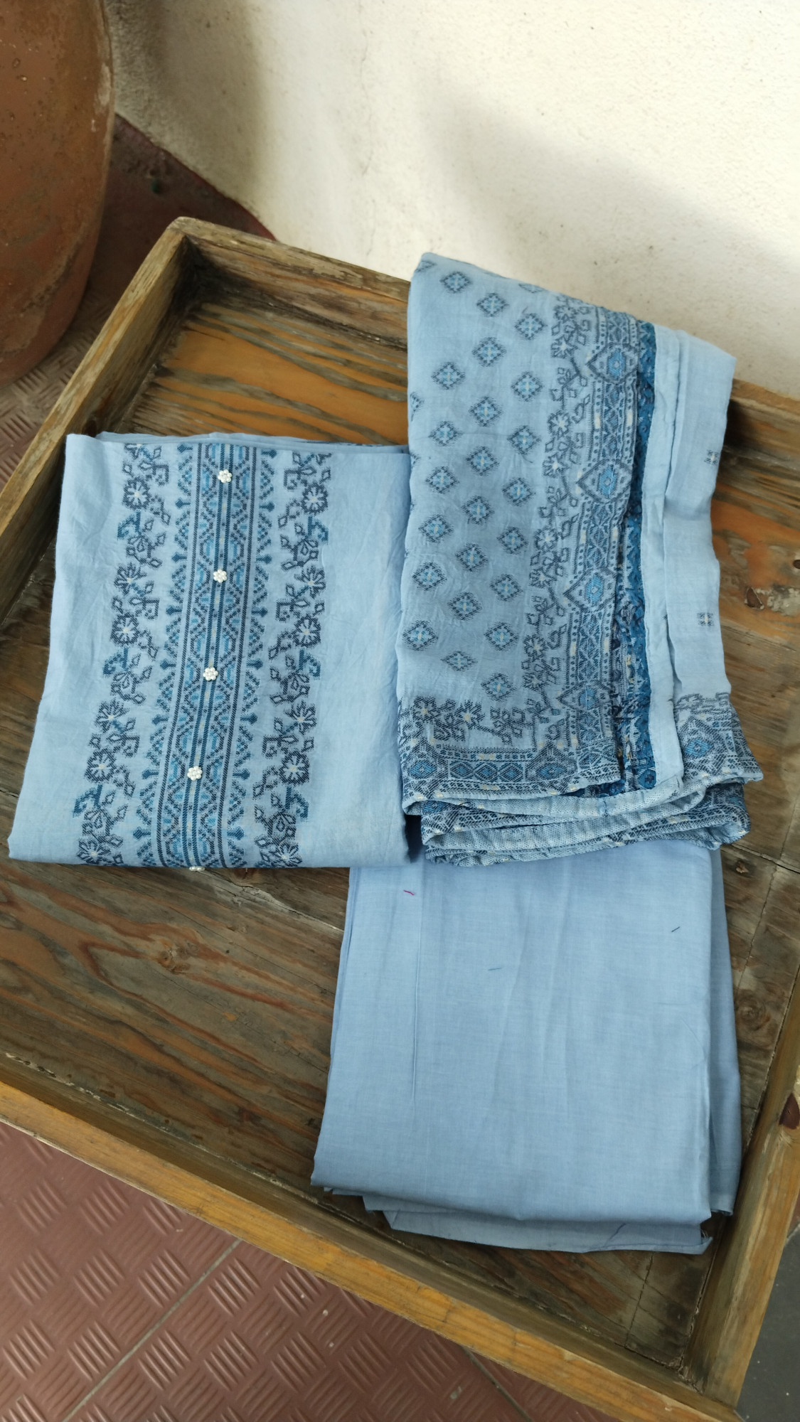 Cotton Jamdhani Dress Material