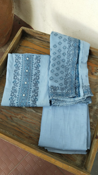 Cotton Jamdhani Dress Material