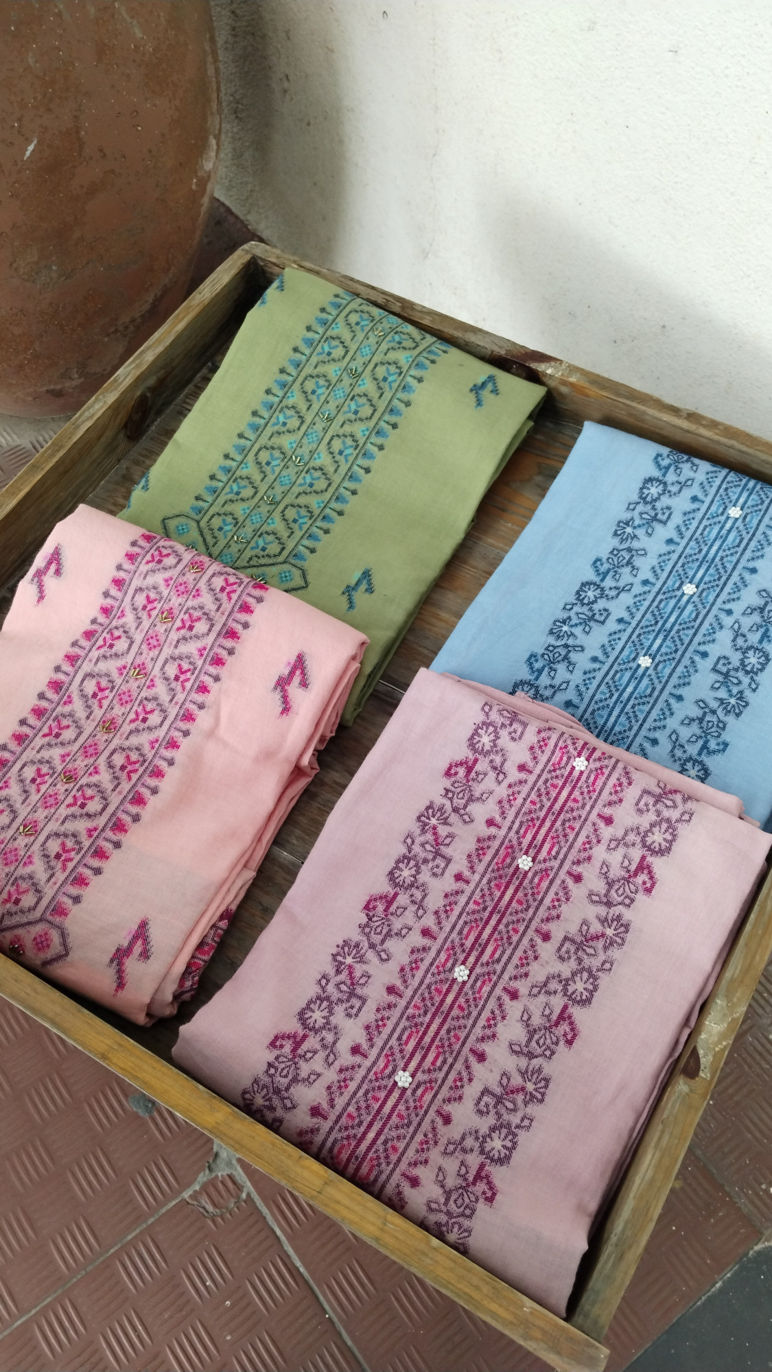 Cotton Jamdhani Dress Material