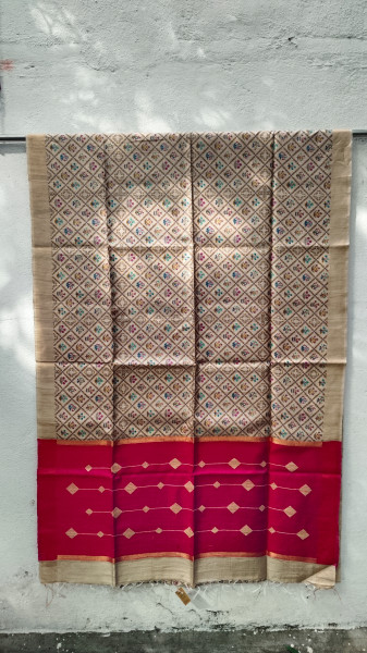 Handwoven Raw Silk Printed Sarees