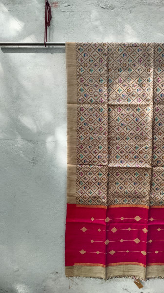 Handwoven Raw Silk Printed Sarees