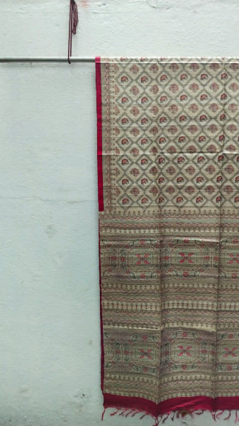 Handwoven Raw Silk Printed Sarees