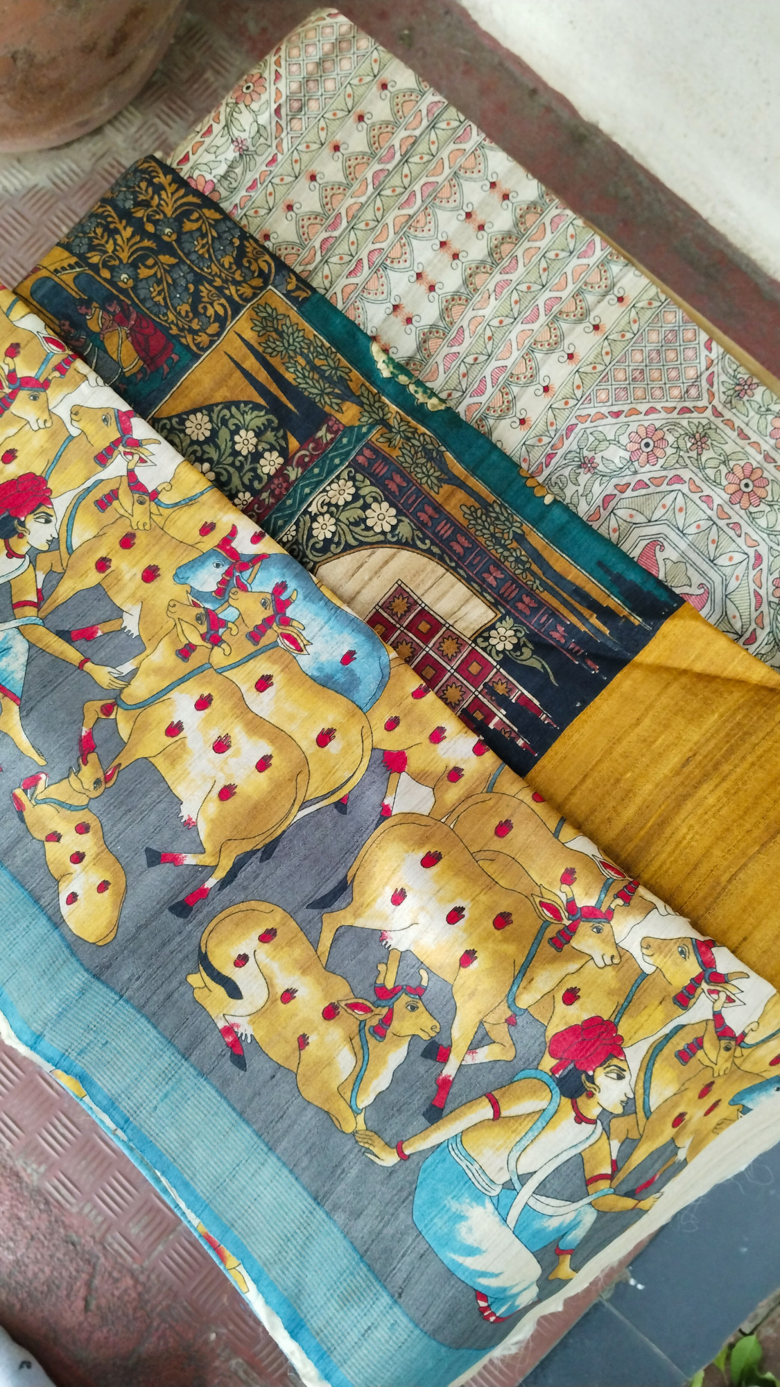 Handwoven Raw Silk Printed Sarees