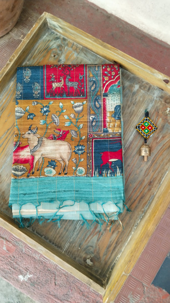 Handwoven Raw Silk Printed Sarees