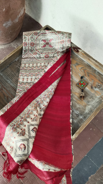 Handwoven Raw Silk Printed Sarees