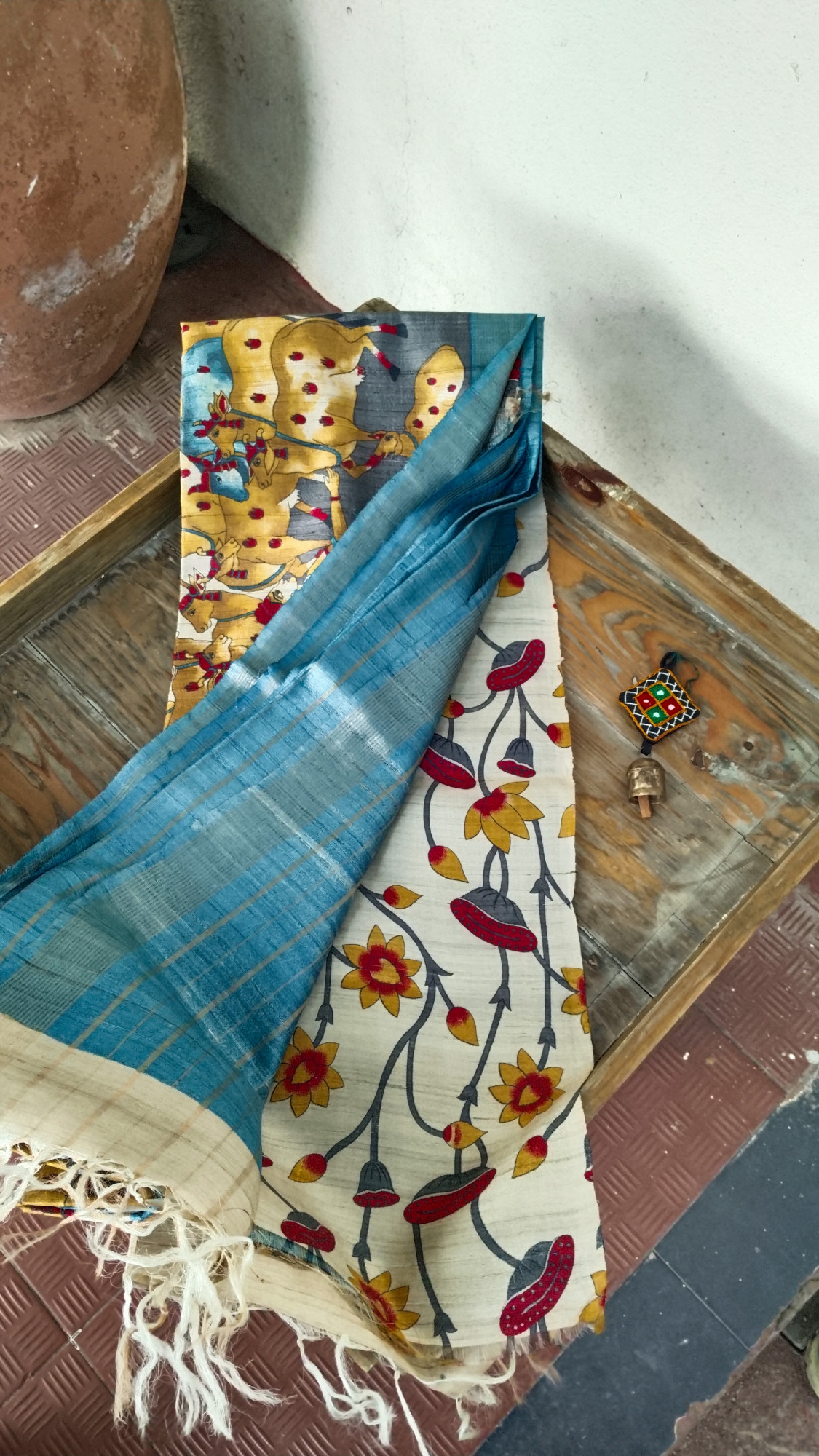 Handwoven Raw Silk Printed Sarees