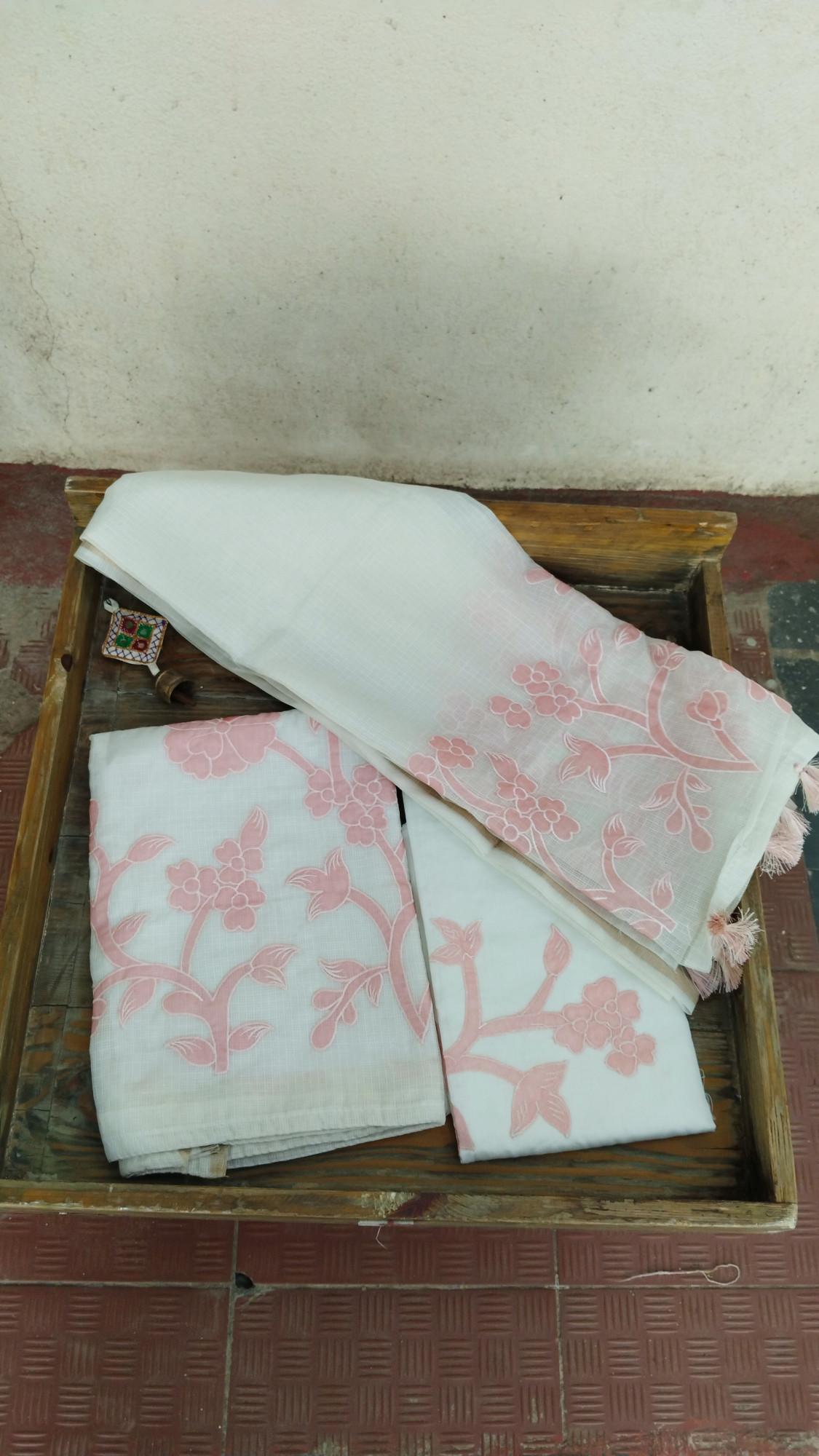 Kota with Applique Dress Material