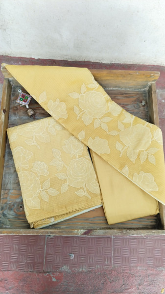 Kota with Applique Dress Material