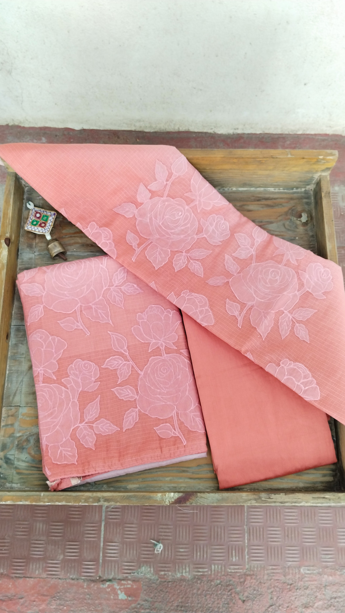 Linen with Hand Embroidery Dress Material