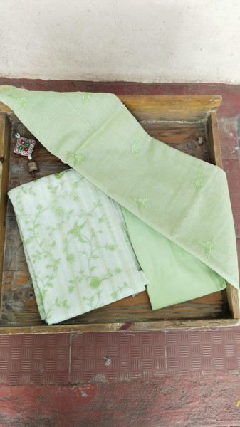 Cotton with Hand Embroidery Dress Material