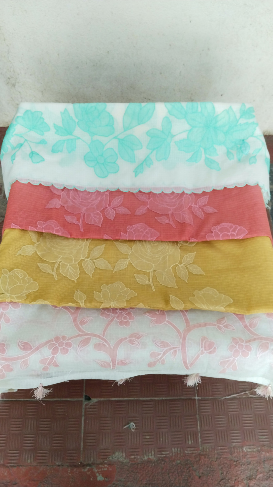 Kota with Applique Dress Material