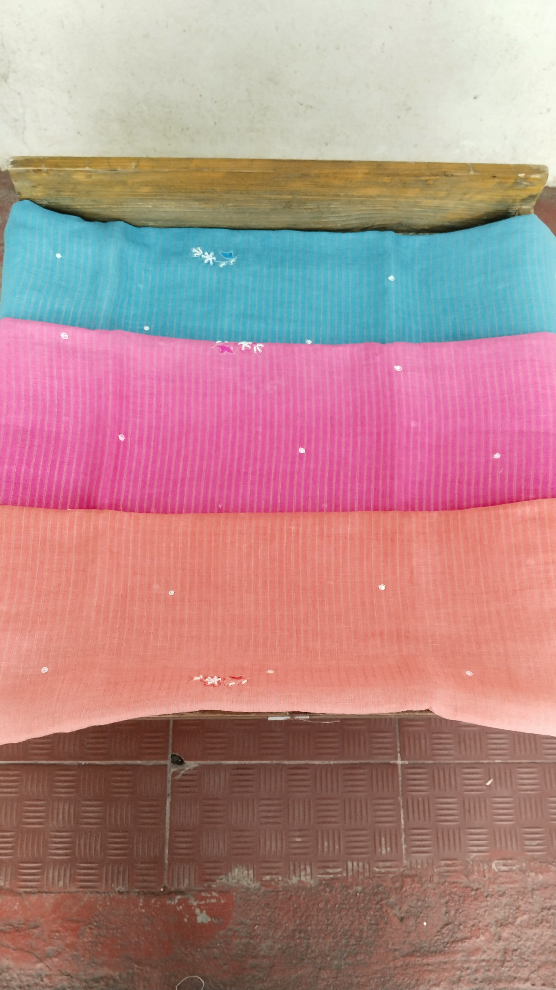 Linen with Hand Embroidery Dress Material