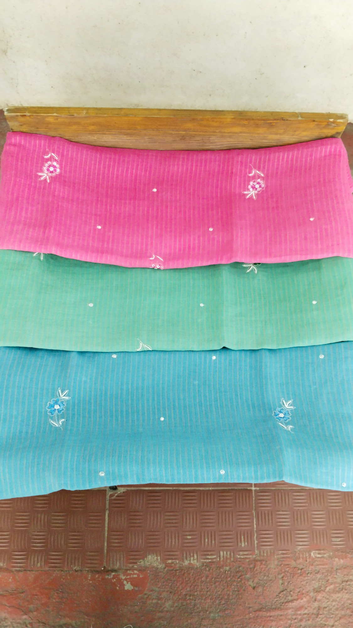 Linen with Hand Embroidery Dress Material