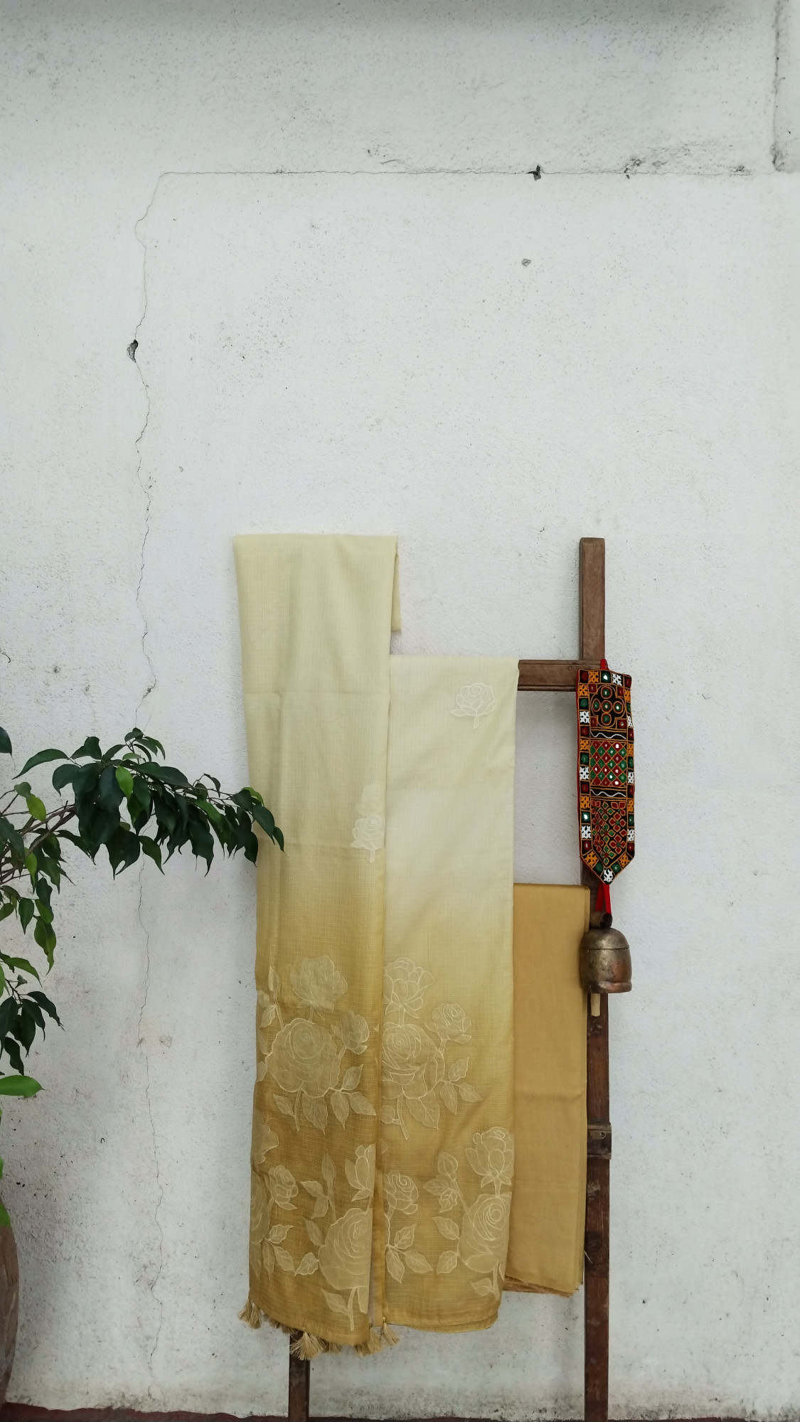 Kota with Applique Dress Material